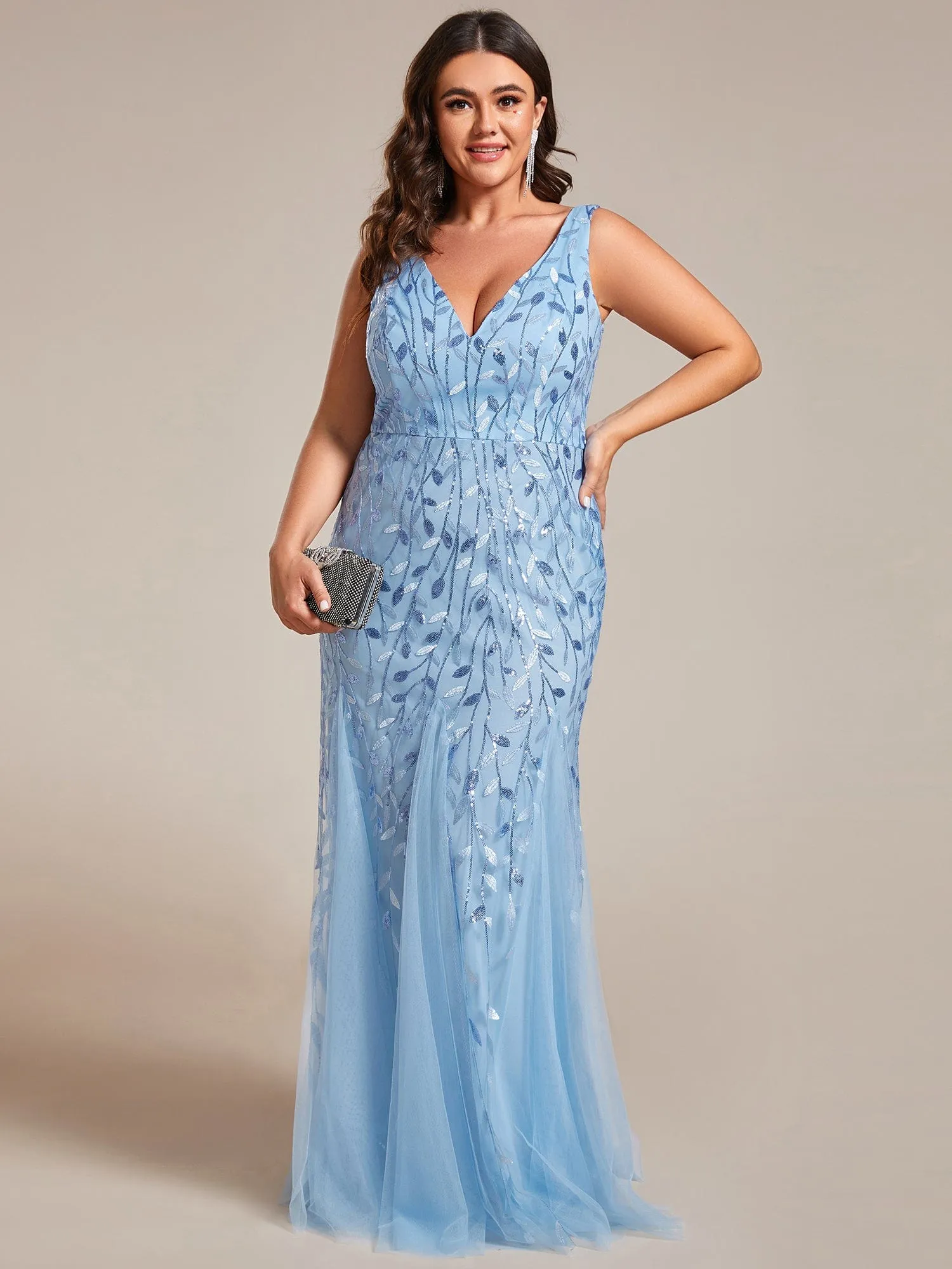 Plus Size Maxi Sequin Formal Dresses & Gowns