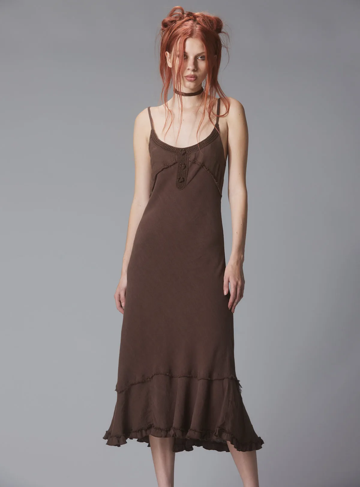 Elevated Rhizome Pattern Maxi Dress with Elegant Flowing Design