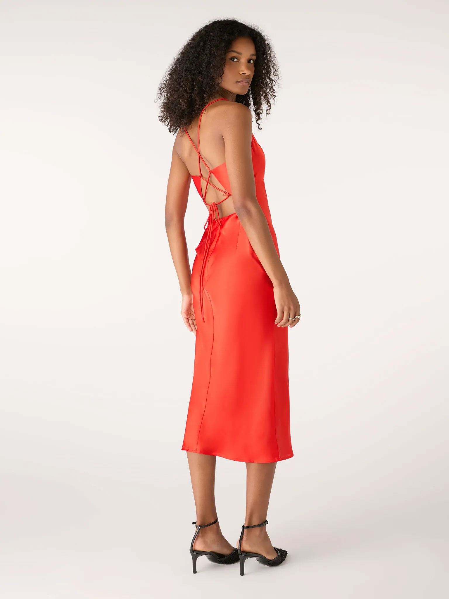 Riviera Midi Dress in Red