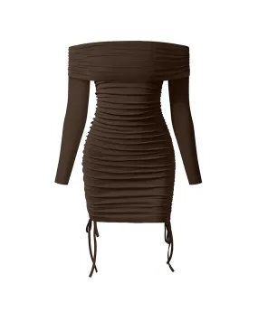 Ruched Bodycon Off Shoulde Dresses