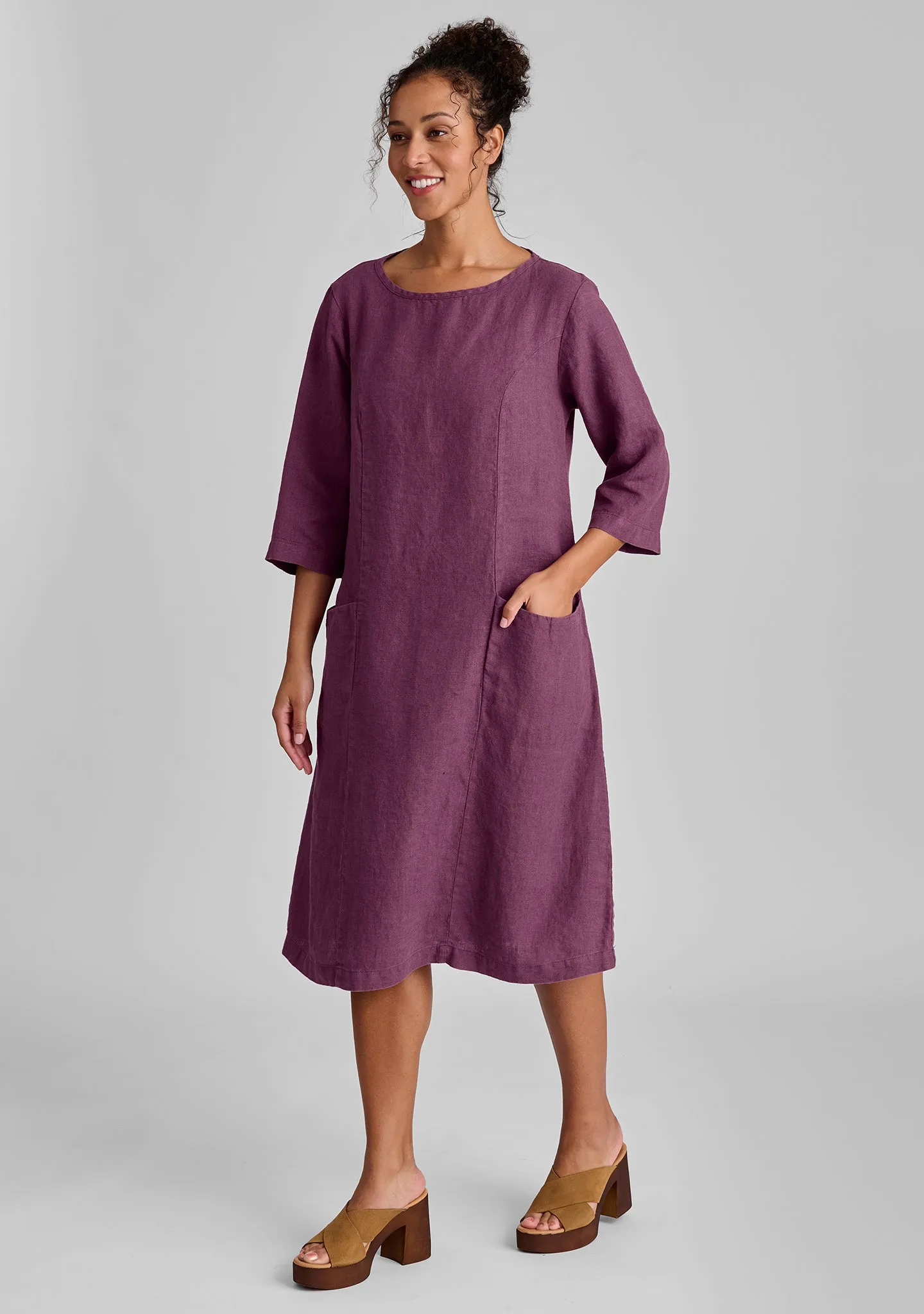 Slouch Pocket Dress - Linen Shift Dress