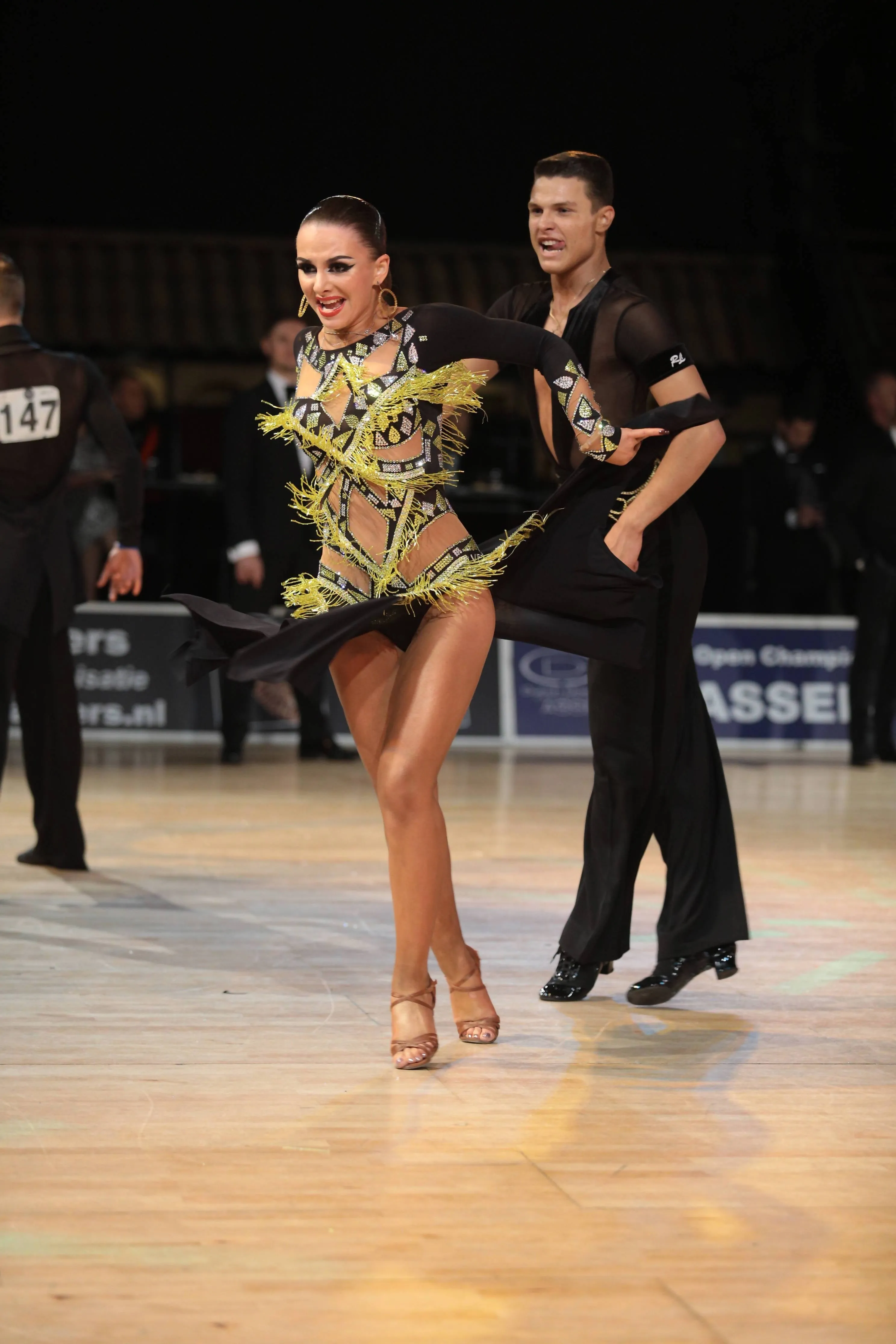 Sponsored Black & Gold Vesa Latin Dress