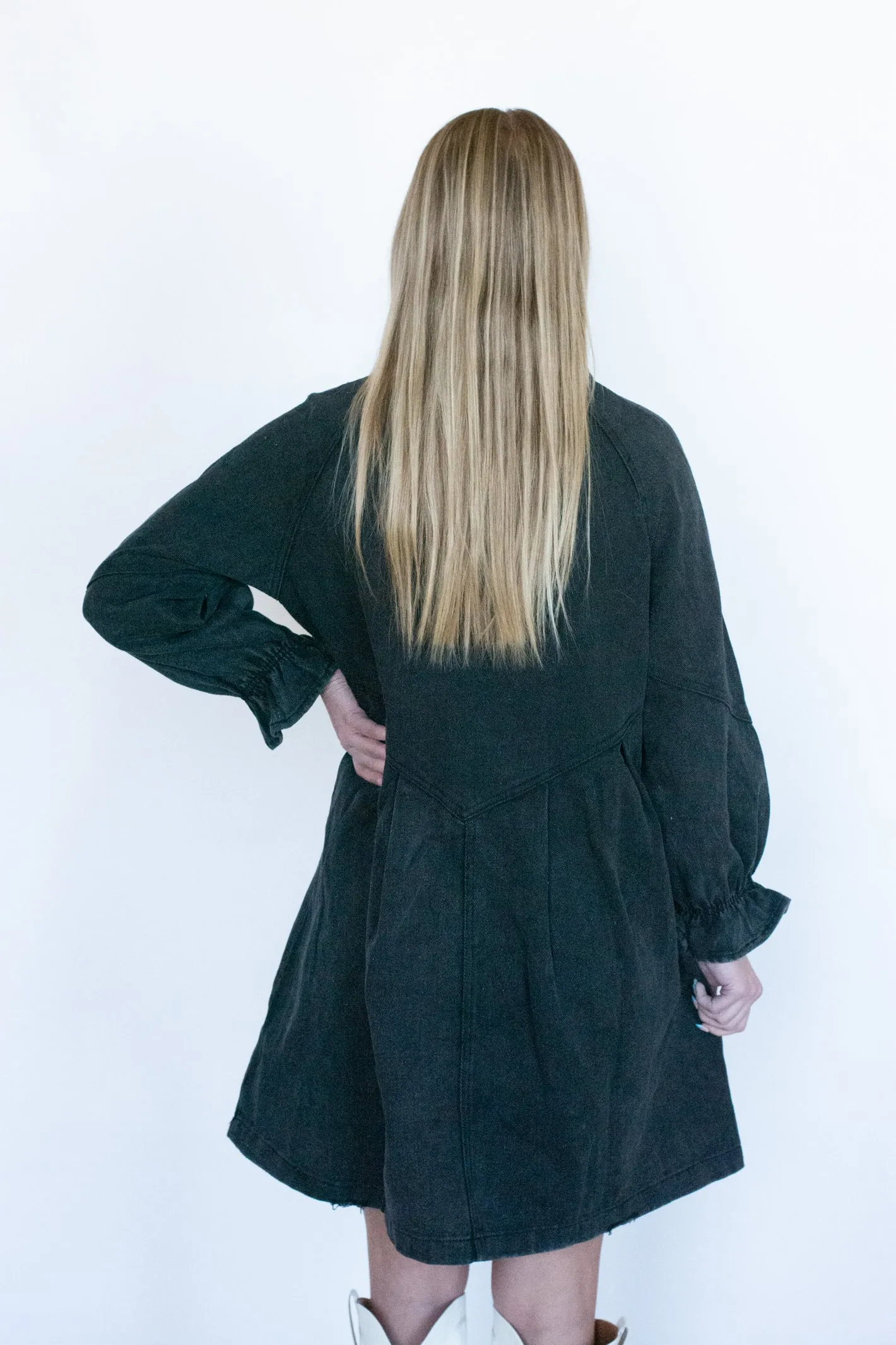 The Eloise Black Denim Dress