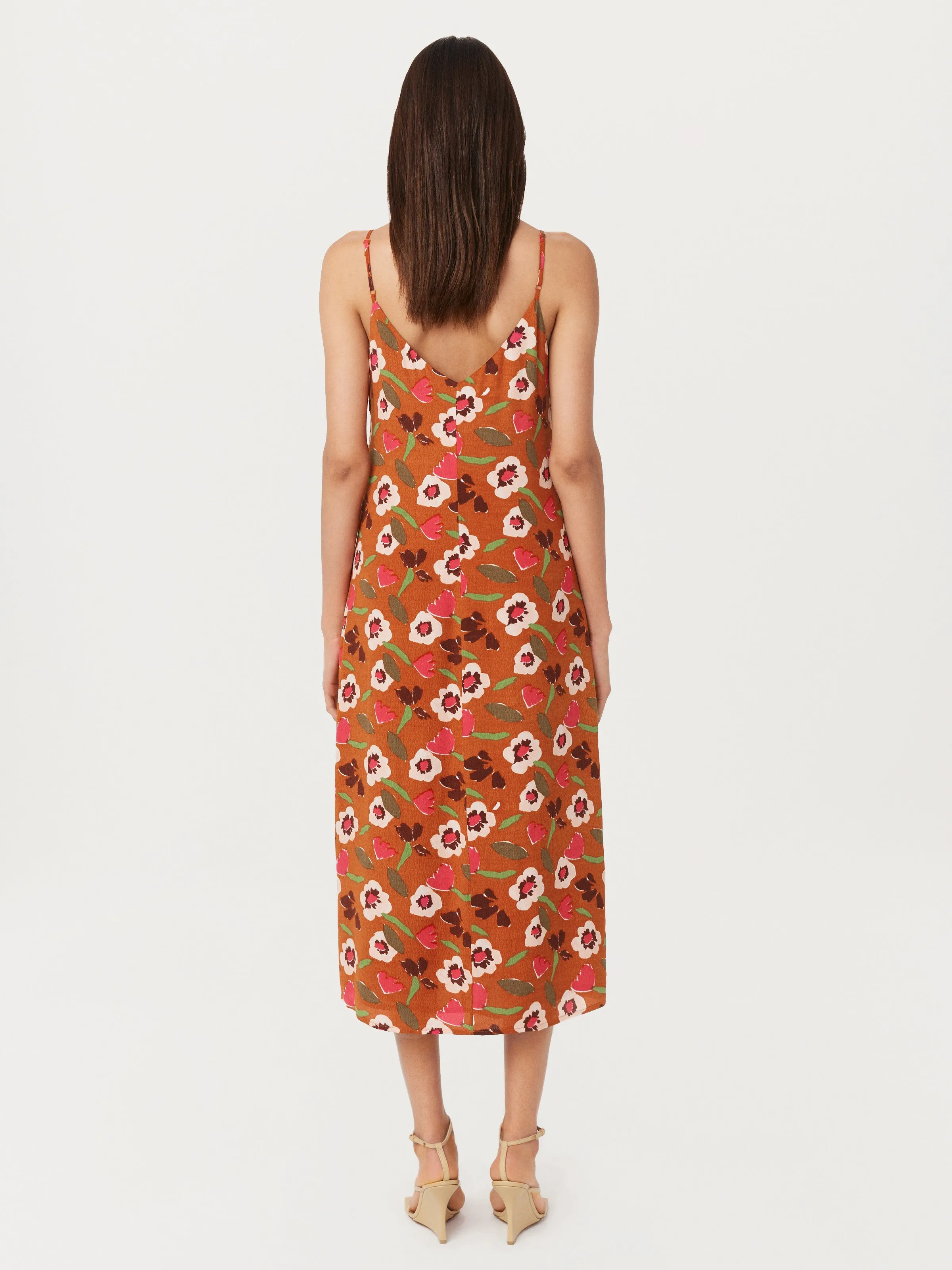 The Floral Slip Dress in Red Clay