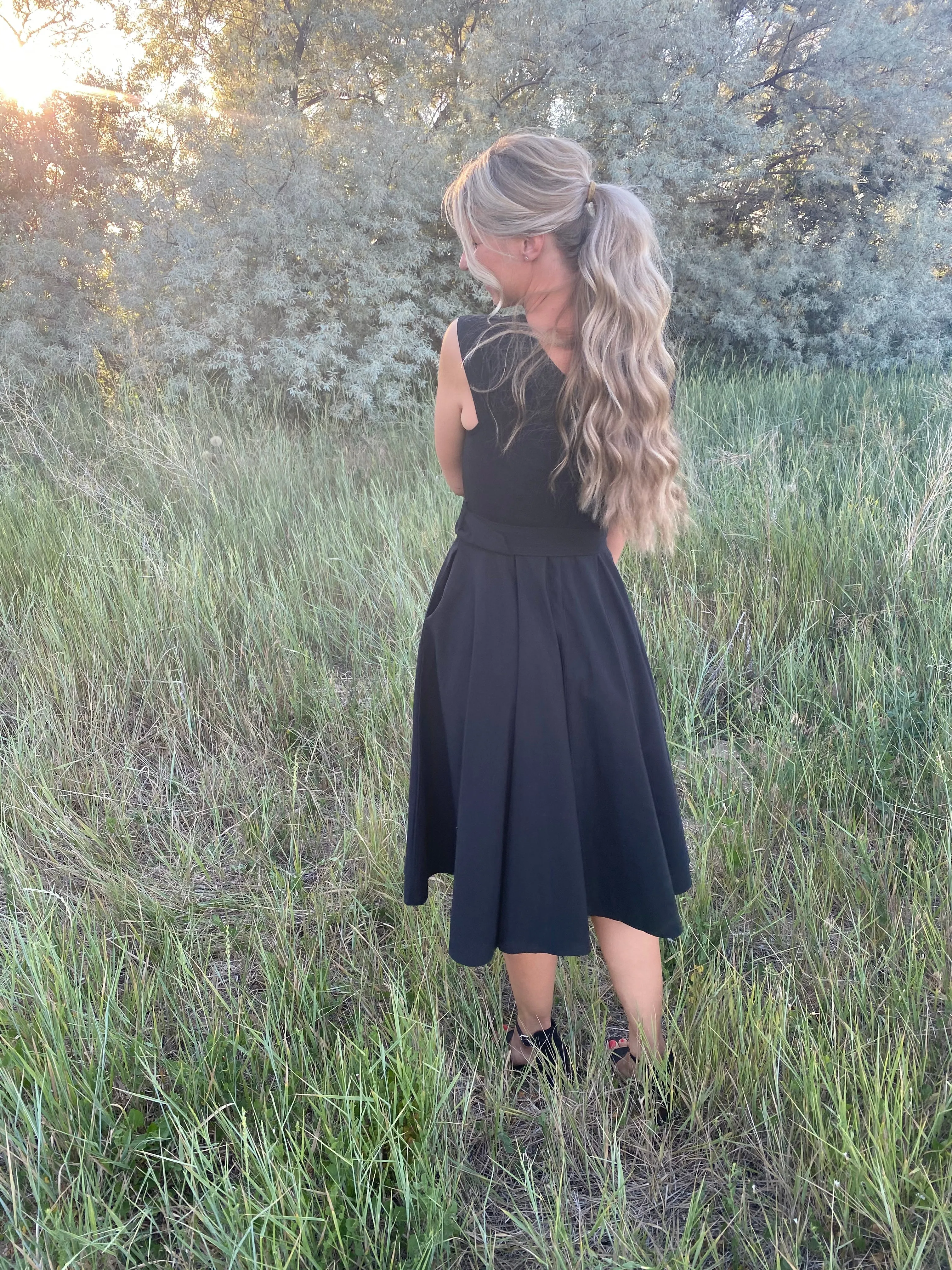 Tiffany Flare Dress in Black