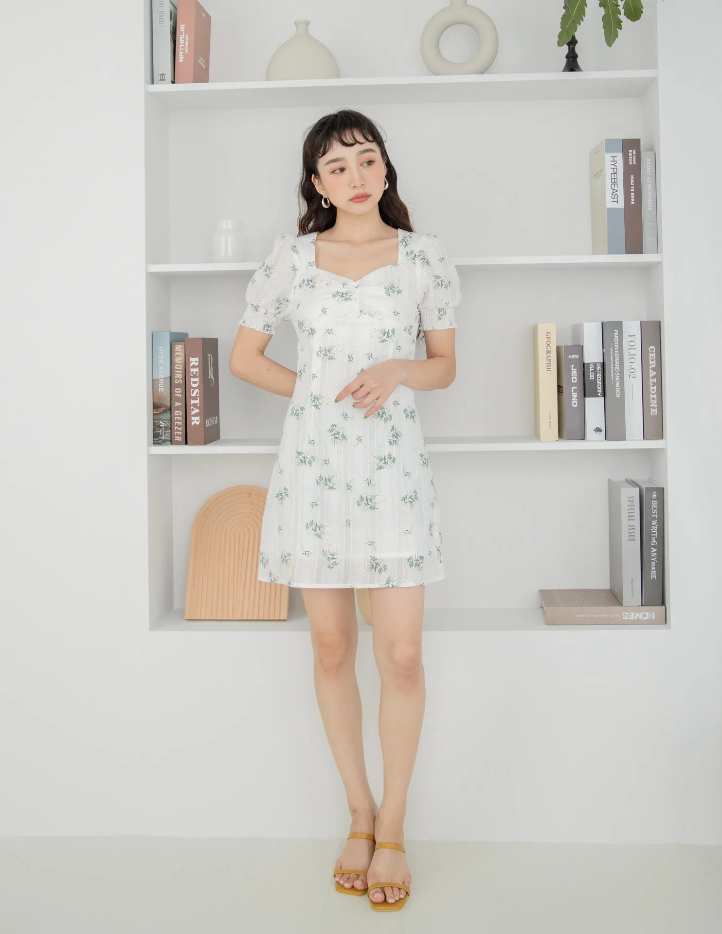 Trixie Floral Dress in White