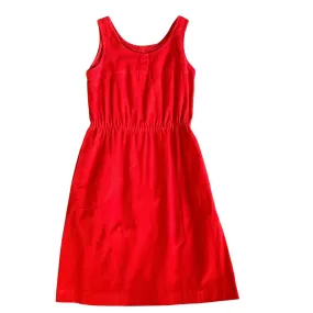 Vintage 1970's Red Cord Dress / 10-12Yrs