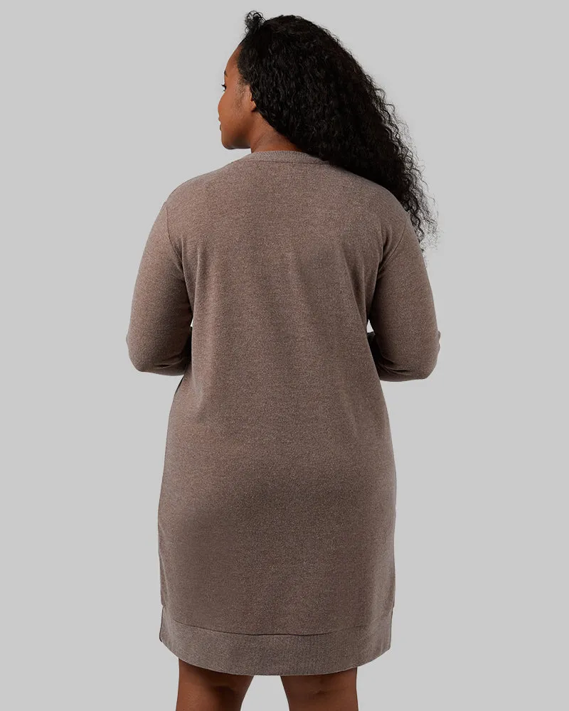 WOMEN'S SOFT SWEATER KNIT VNECK DRESS